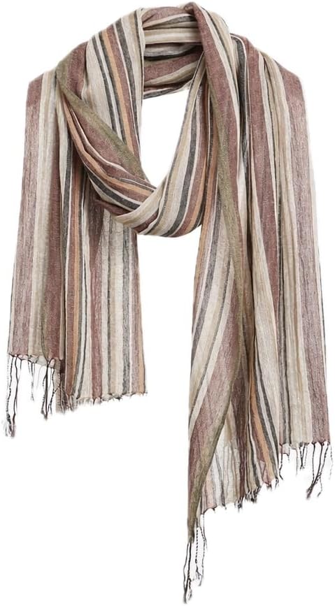 Jeelow Lightweight Summer Scarf Light Shawl Wrap Linen Feel Scarves For Men And Women