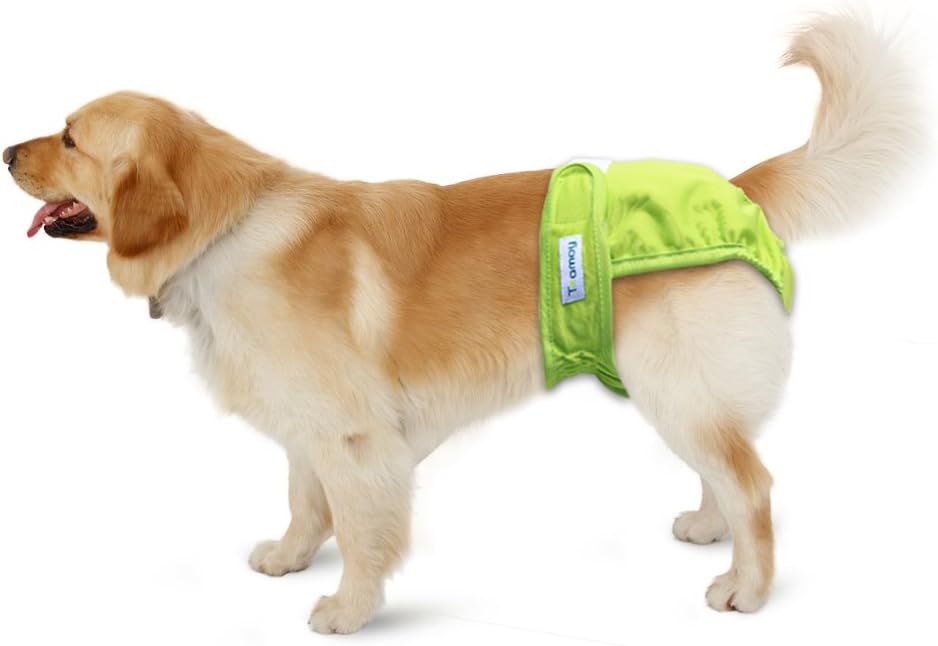 Teamoy 4pcs Washable Female Dog Diapers, Reusable Doggie Diaper Wraps for Female Dogs, Super-Absorbent and Comfortable, Large
