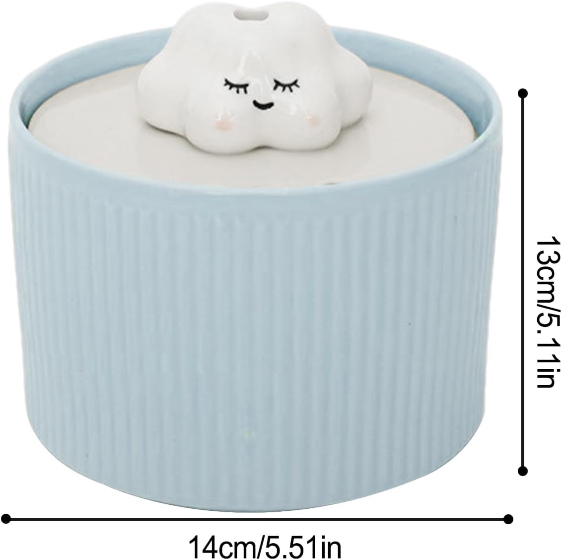 Pet Fountain - Ceramic Flowing Water Bowl, 1.2L Electric Animal Hydration Station with Silent Pump Circulation and Replaceable Filter Cartridge, Modern Countertop Style, Ideal for Puppies Kittens Hous