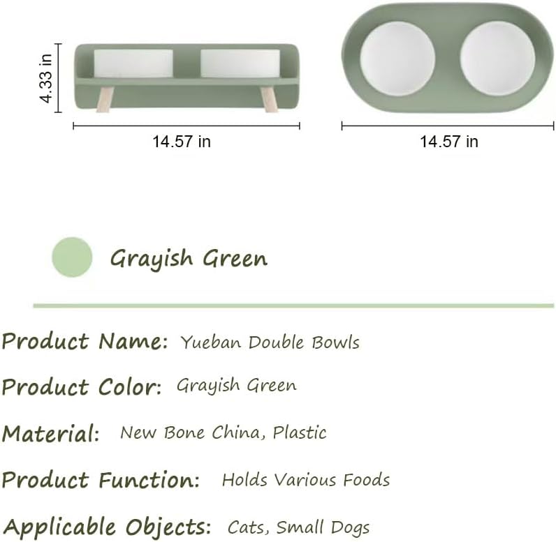 Elevated Cat Food Stand, Cervical Spine Protection Pet Bowls, Splash Proof Modern Dog Bowls, Raised Cat Food and Water Bowl Set