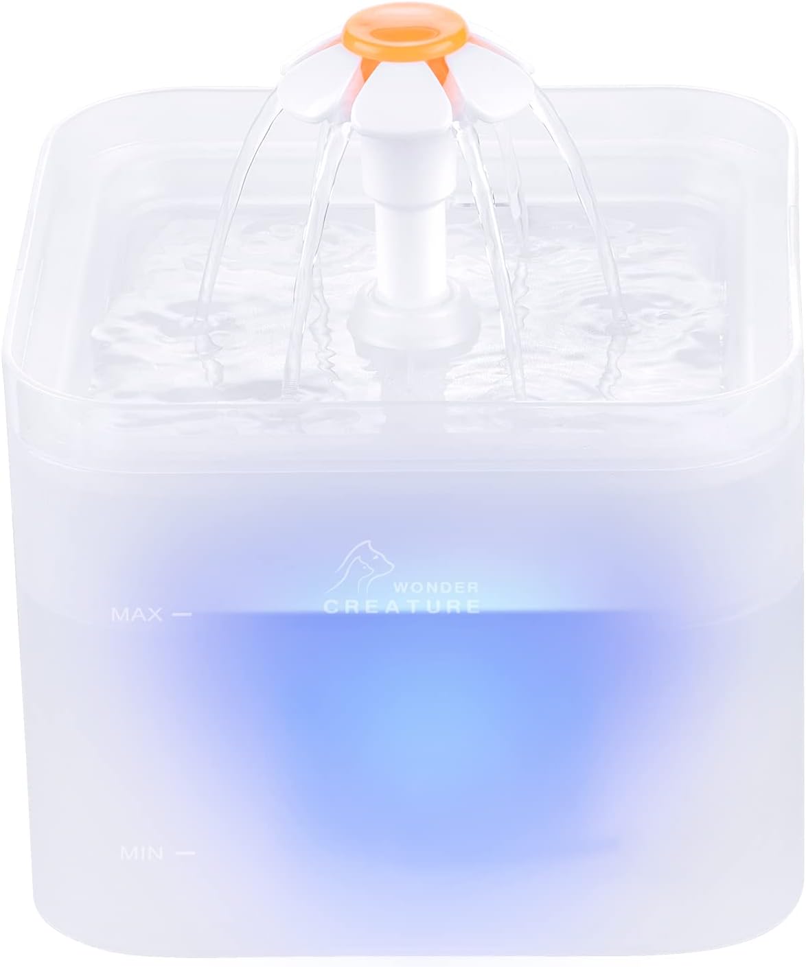 Cat Water Fountain, 67oz/2L Automatic Cat Drinking Fountain, Pet Water Dispenser with LED Light and Filter for Cats and Small Dogs (Clear)