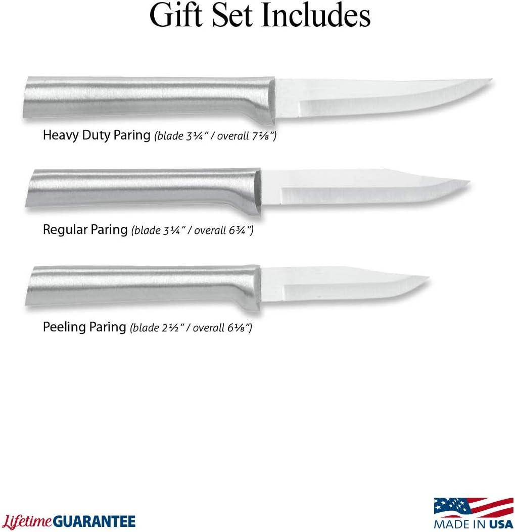 Rada Cutlery Paring Knife Galore Gift Set (S01), 3-Piece Knife Set, Stainless Steel Blades, Sliver Handle