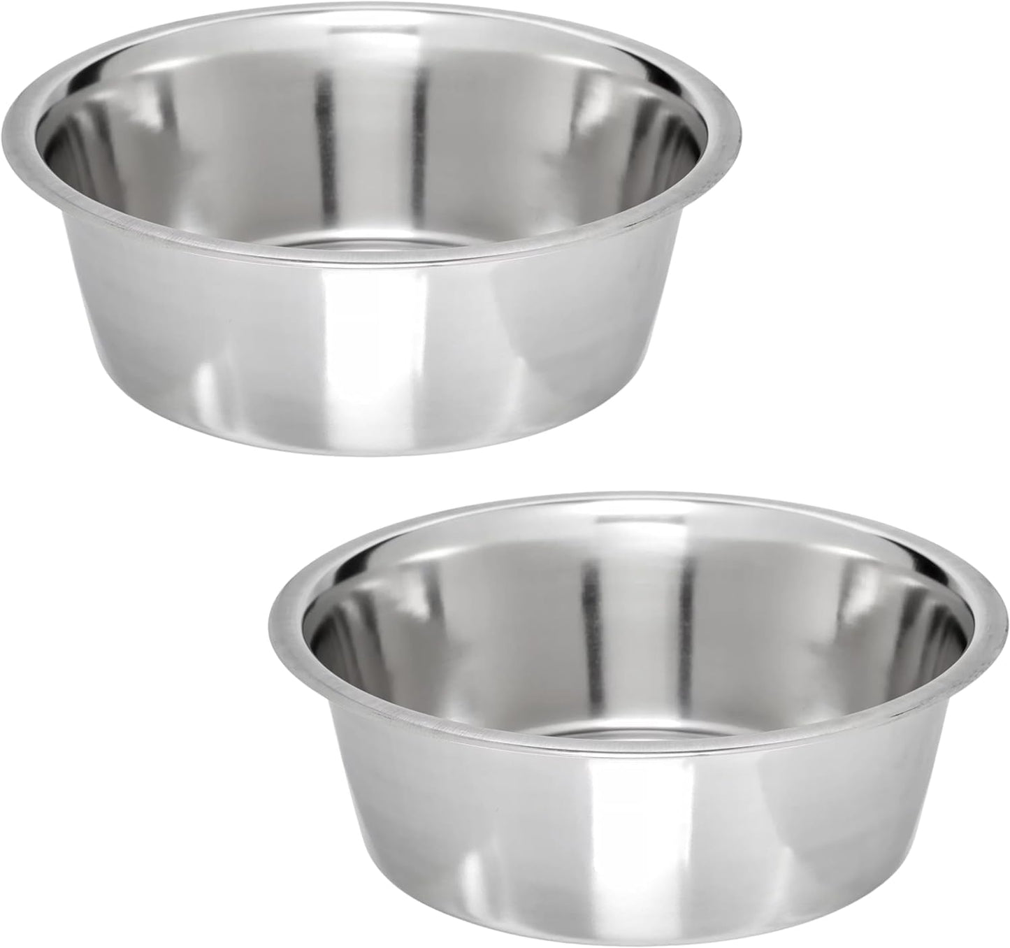 Stainless Steel Dog Bowl 2-Pack Metal Food and Water Dish (8.1" inch Outer Diameter) Pet Feeder Replacement Bowls Dishwasher Safe, Easy to Clean (7 Cups)