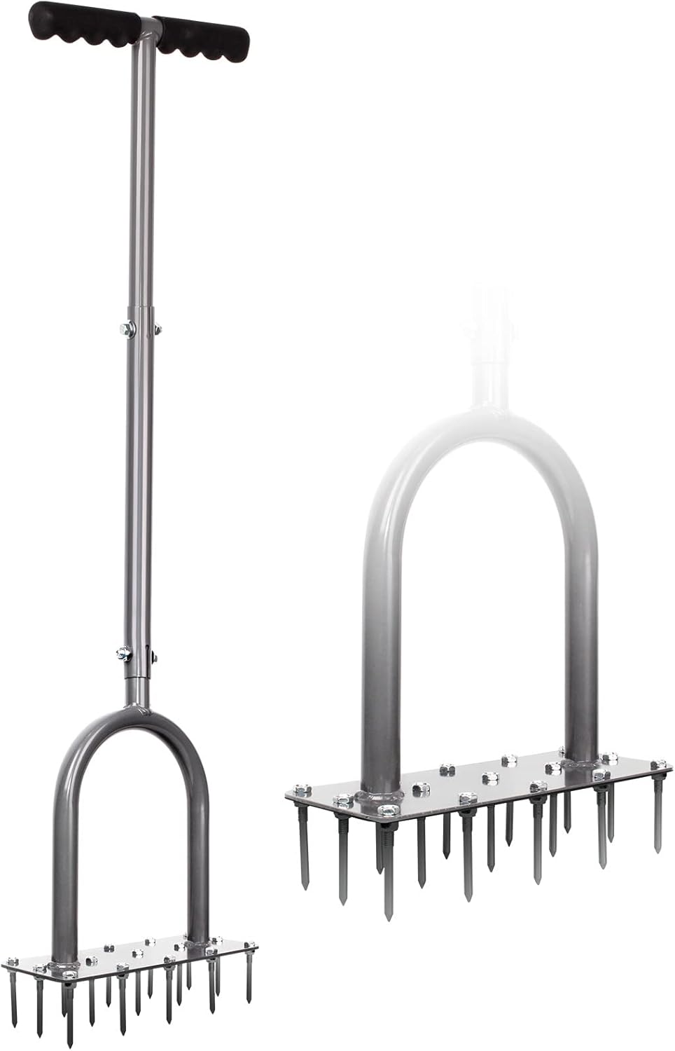 Walensee Lawn Aerator Spike Metal Manual Dethatching Soil Aerating Lawn with 15 Iron Spikes, Pre-Assembled Grass Plug Aerator Tools for Yard, Lawn Aeration, Garden Tool, Revives Lawn Health, Patented
