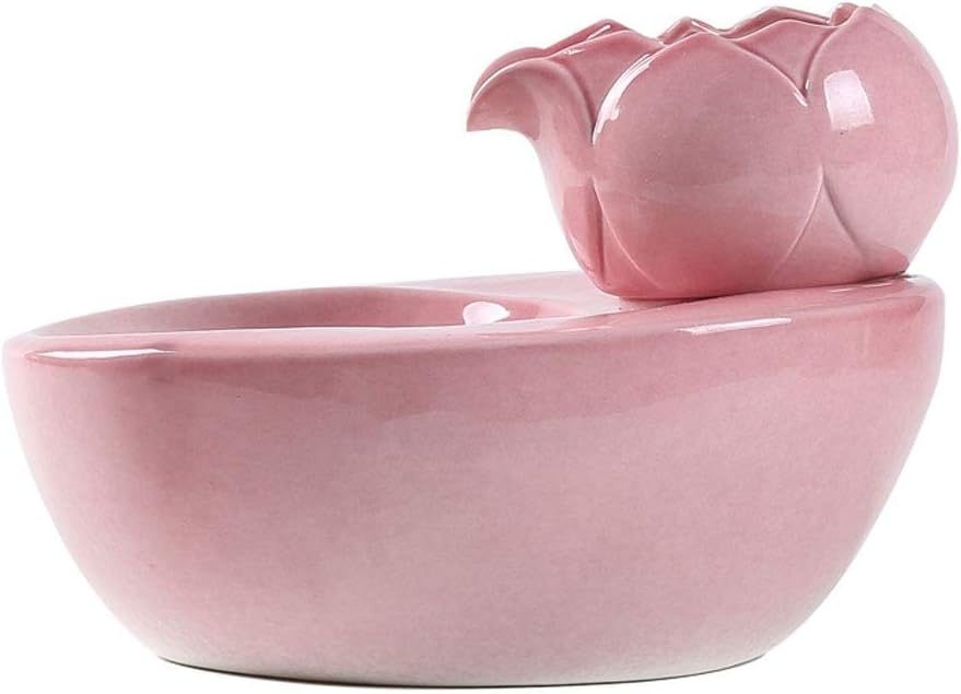 Pet Water Dispenser with Ultra-Quiet Pump Filter Automatic Circulation Fountain Cat Dog Mobile Water Basin Drinker (Color : Pink 2) (Pink 1)
