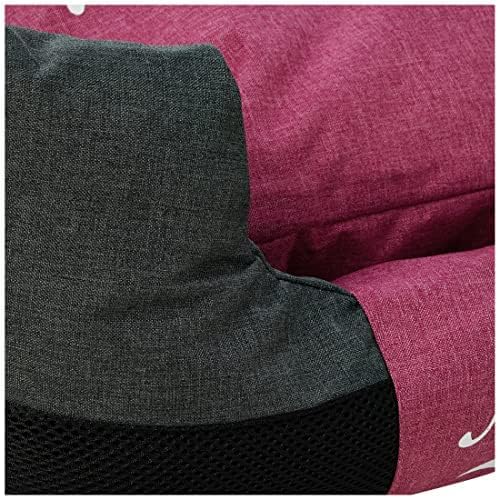 Teflon Dog Pet Bed with Removal Pillow (Medium, Black and Pink)