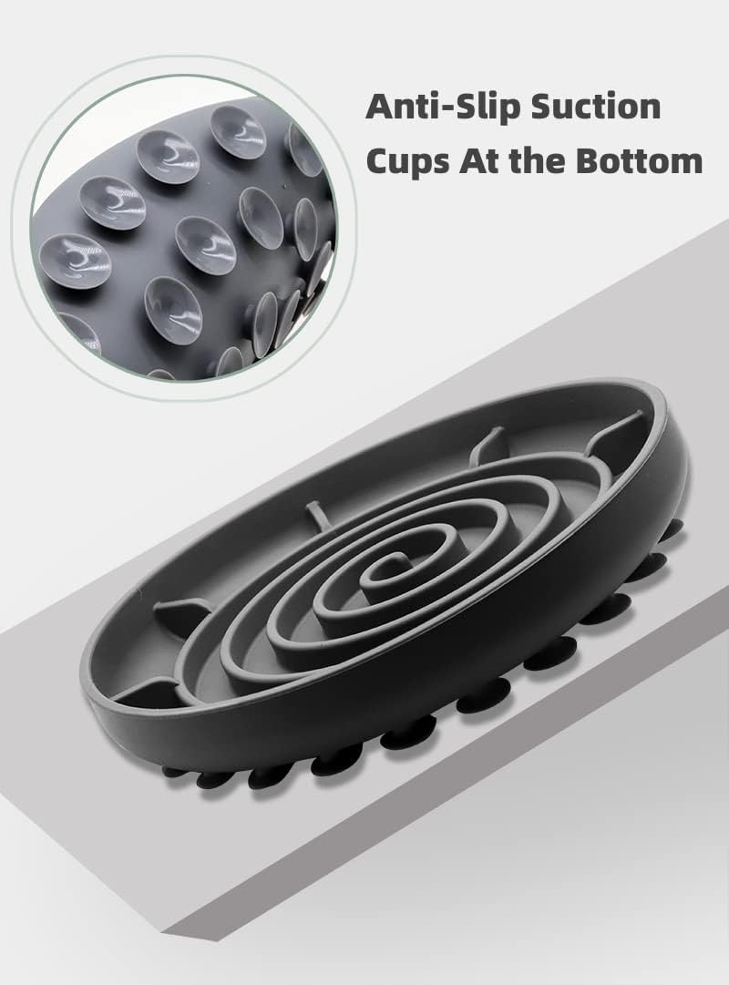 Slow Feeder Bowl,Soft Silicon Rubber Slow Feeder Slow Down Eating Time for Dog Cat Puppy Pet with Stong Suction Cups for Dog Bowls Slow Eating Bowls
