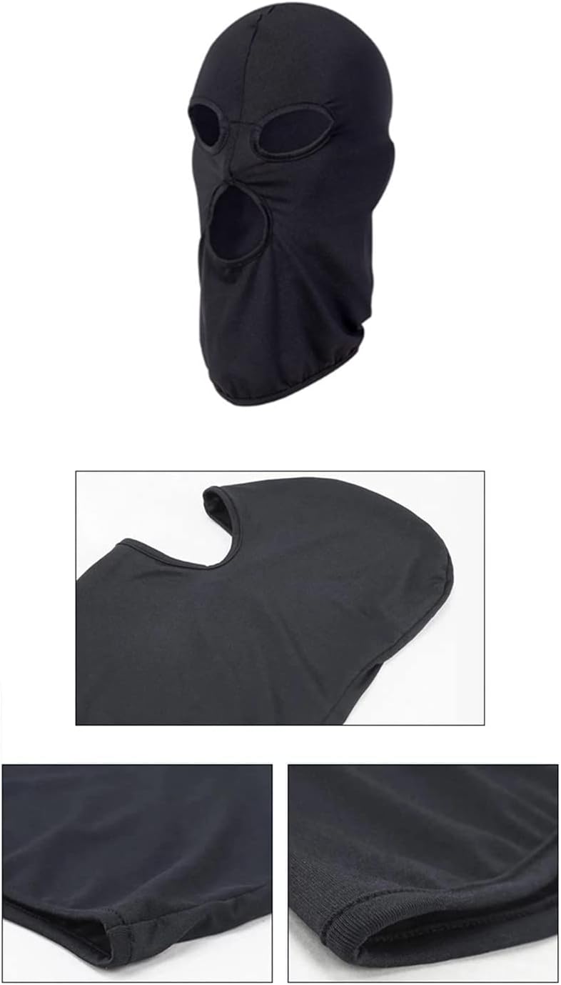 3 Hole Full Face Mask, Women Men Thin Balaclava Face Mask for Motorcycle Bike Hunting Cycling Cap Ski