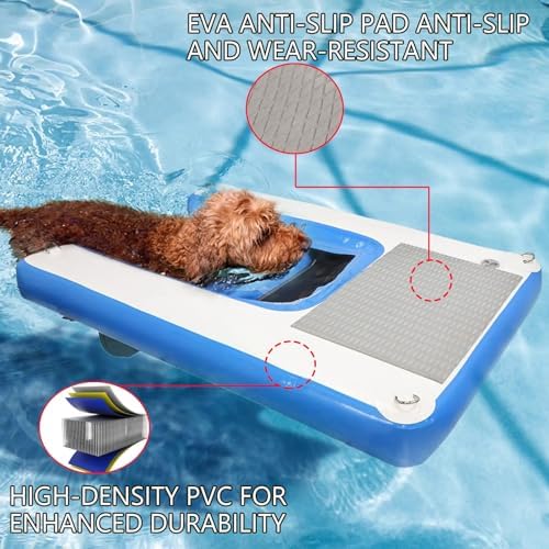 Portable Inflatable Dog Pool Ramp - Foldable Water Plank for Easy Dog Access to Boats & Pools, Perfect for Puppies, 150x100x10CM / 59x39.4x4in