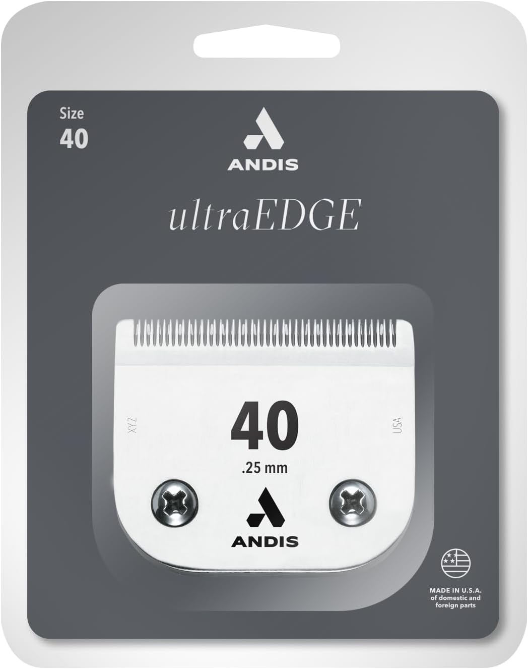 Andis 64076 UltraEdge Detachable Blade Size 40 – Carbon Steel Dog Clipper Blade, 1/100" Cut Length, Ultra Close Precision Grooming