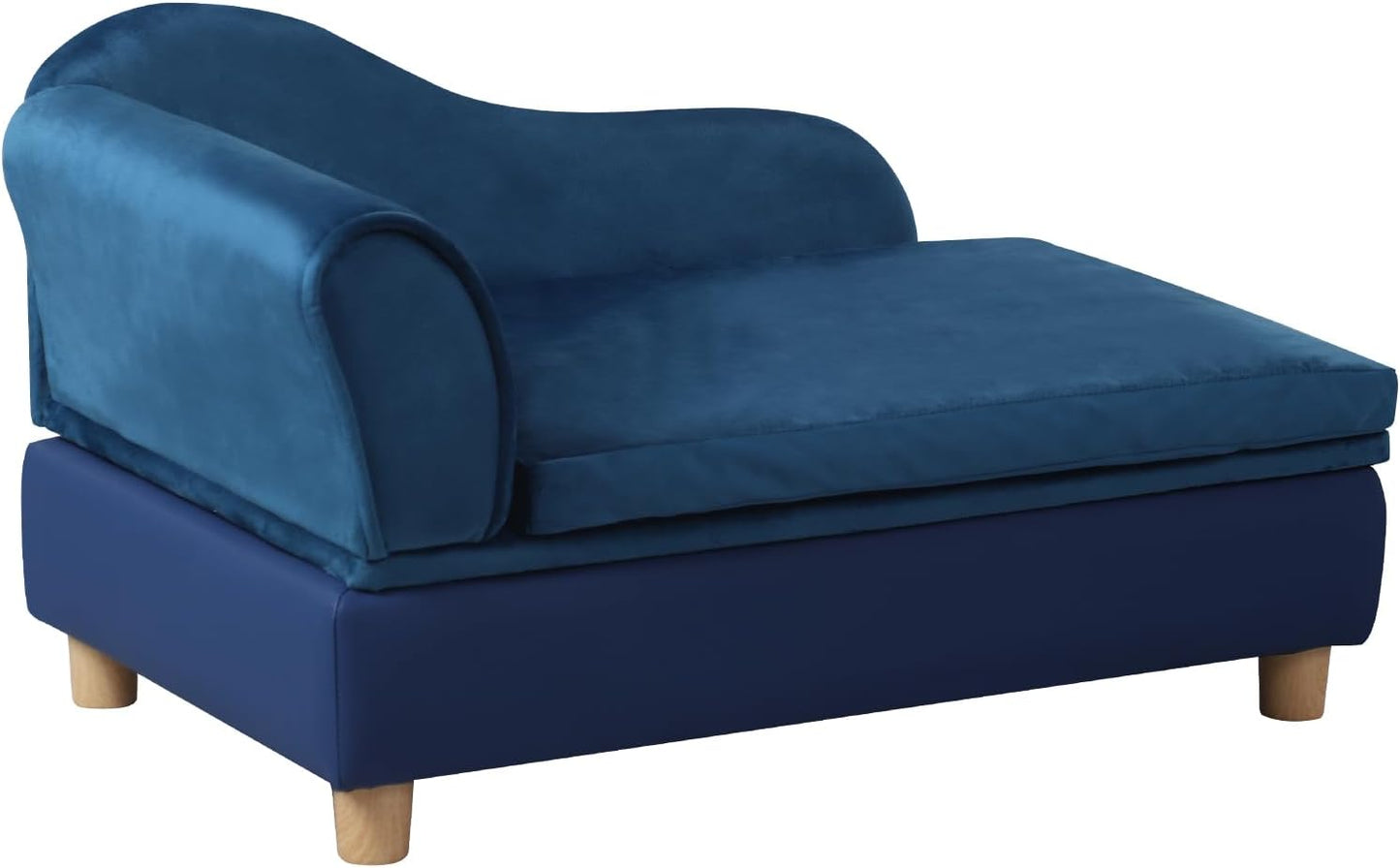 Getifun Pet Bed Sofa, Puppy Bed with Storage, Small Dog Couch with Removable & Washable Cushion, Comfy Pet Couch Bed for Cats & Puppy (Blue)