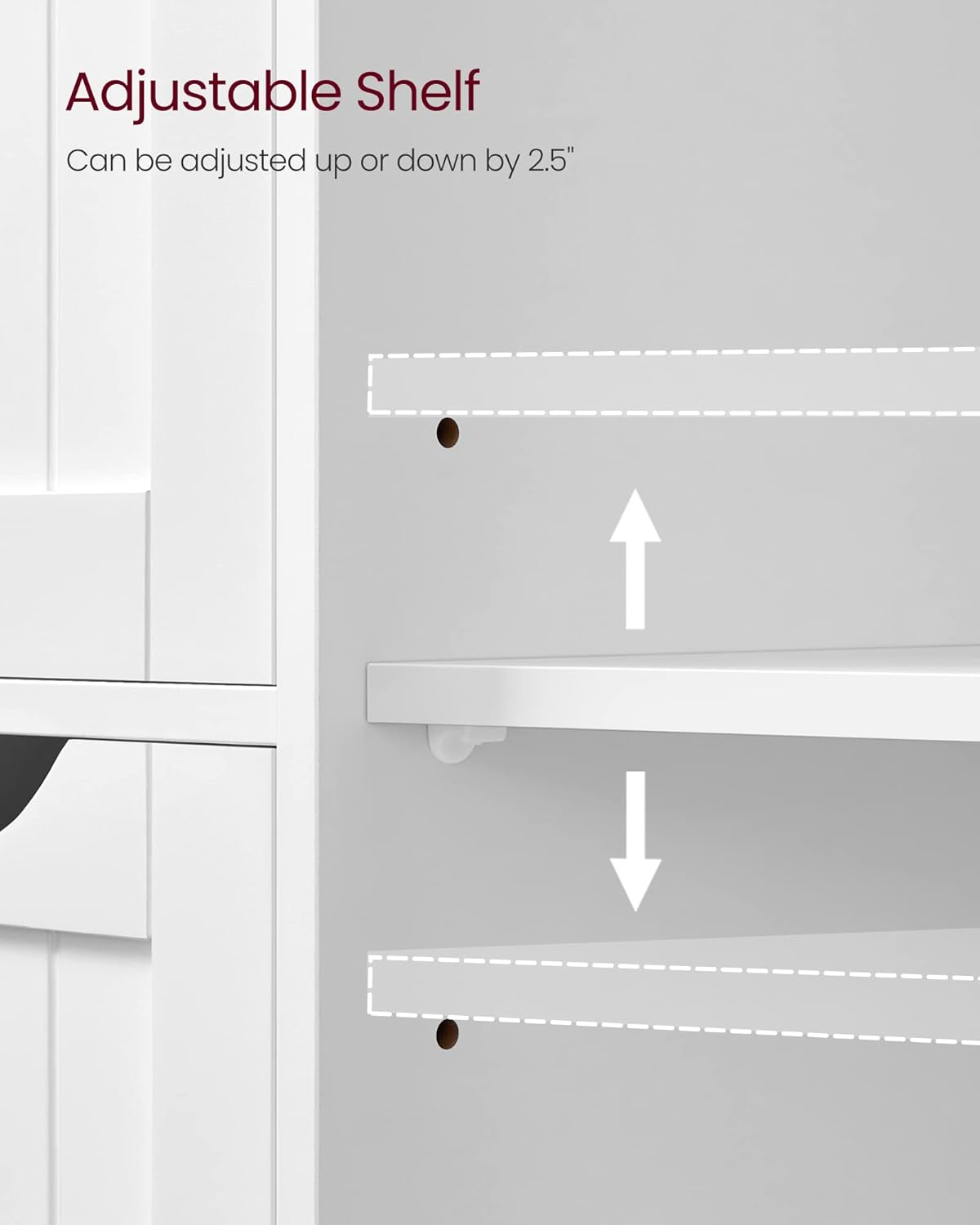 VASAGLE Floor Storage Cabinet, Freestanding Storage Unit with 3 Drawers, 1 Adjustable Shelf, for Bathroom Living Room Dining Kitchen, 11.8 x 23.6 x 31.5 Inches, Cloud White UBBC049WH01S