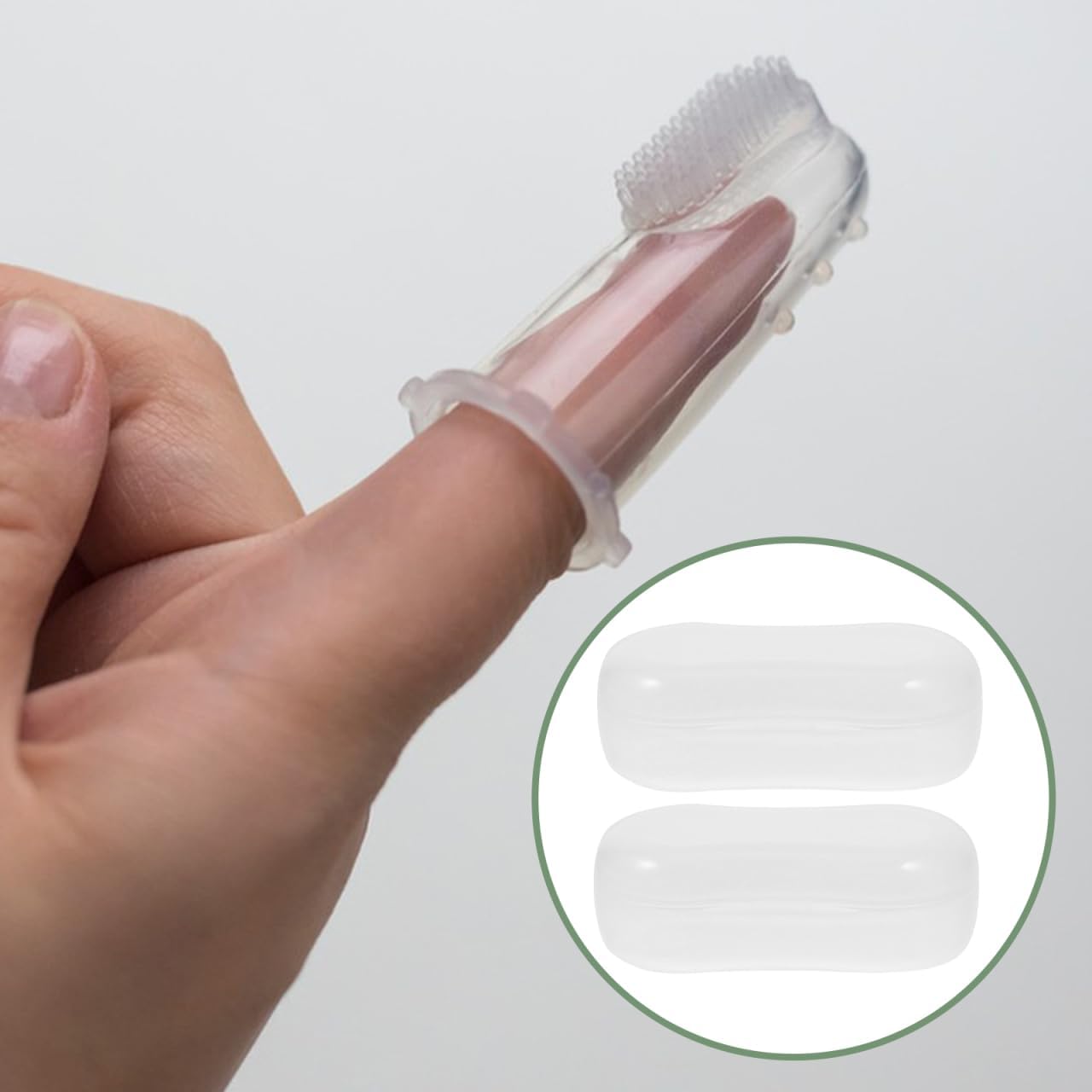 HEALLILY 20Pcs Dog Finger Toothbrush Storage Box Portable Transparent Case Compact Design Easy to Carry for Pet Dental Care