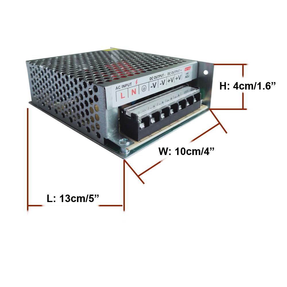 AC 110V/220V to DC 24V 5A 120W Universal Regulated Switching Power Supply Adapter Transformer Driver Converter for LED Strip Light, Security Camera System, Computer Project