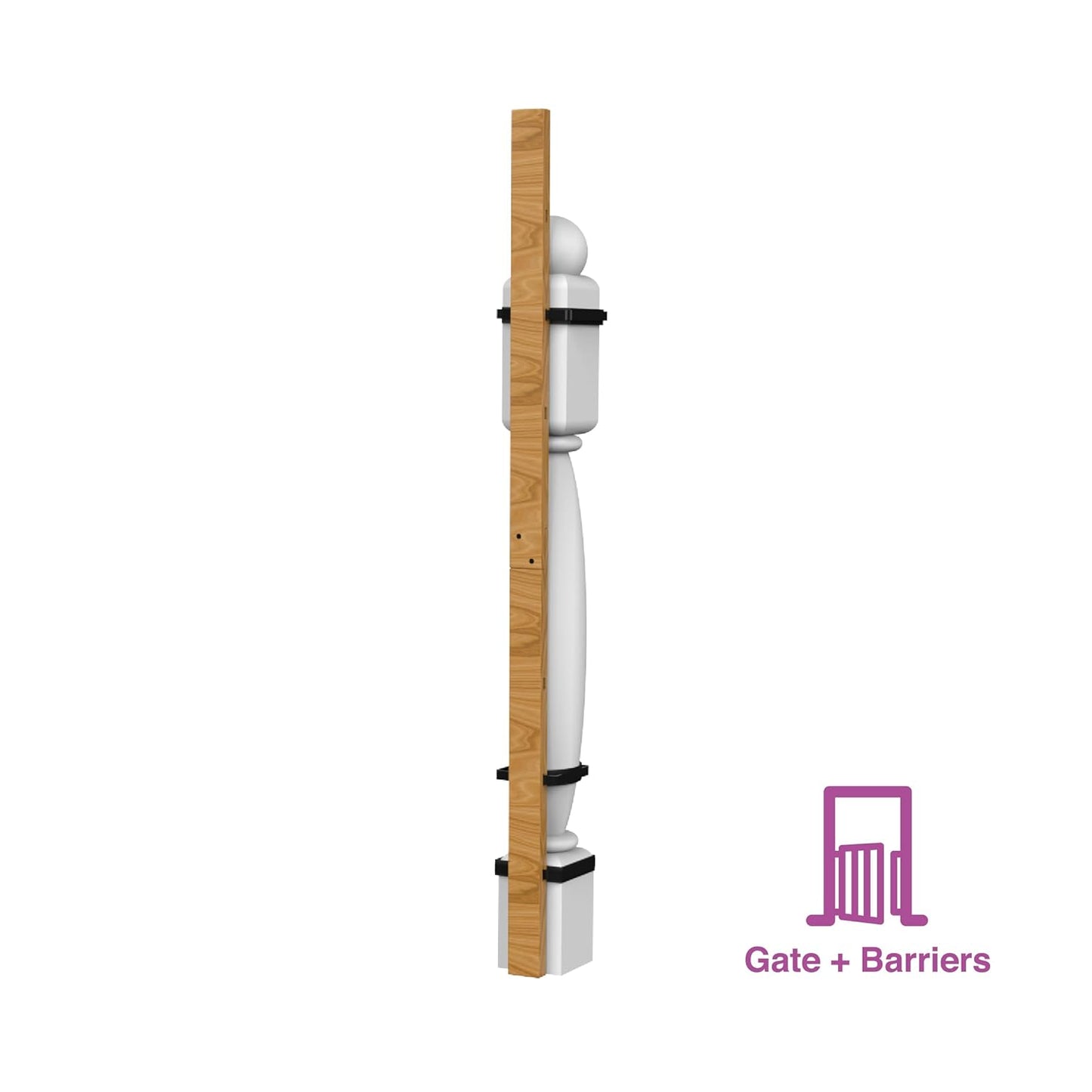 Perma Child Safety Extra Tall Universal Banister Adapter Kit for Pressure and Hardware Mounted Baby Gates up to 42" Tall, Damage Free Install Fits Round or Square Banister Posts, Gate Sold Separately