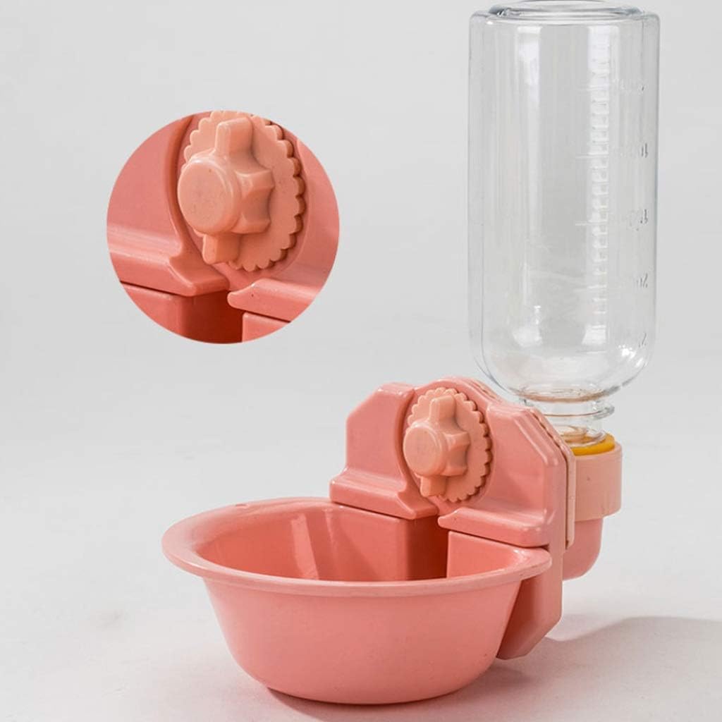 Pink Pet Drinking Fountain, Pet Automatic Drinking Fountain, Hanging Type NonWet Mouth Automatic Feeding Kettle