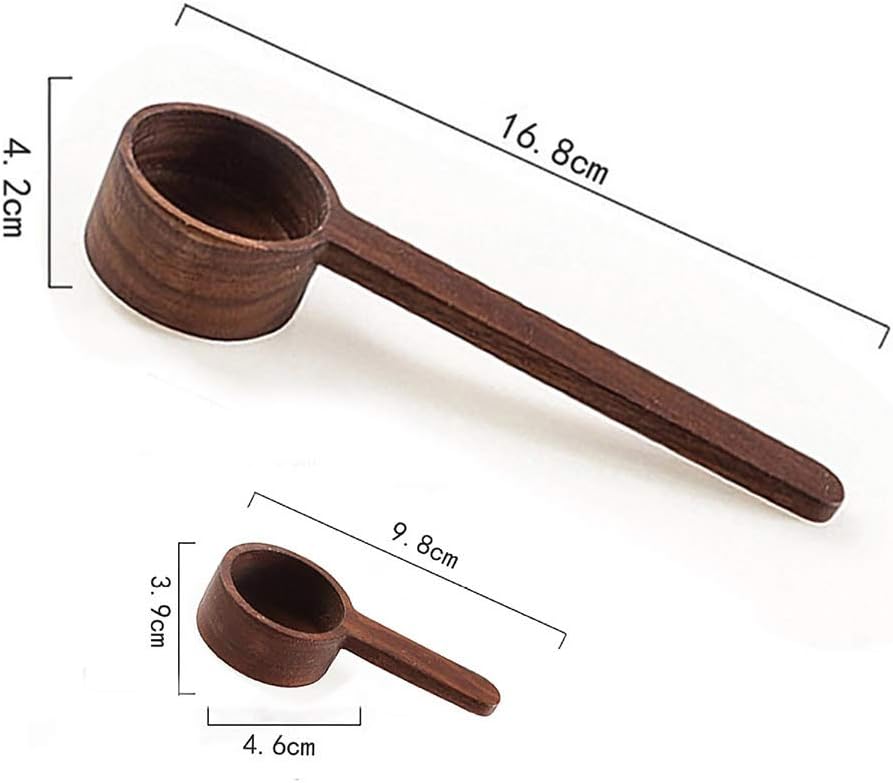 Coffee Spoons, ablespoon Scoop, Coffee Ground Spoon, Measuring for Ground Beans or tea, Soup Cooking Mixing Stirrer Kitchen Tools Utensils, 1 Wooden Tea Scoop (Walnut Wooden 3.86 in）