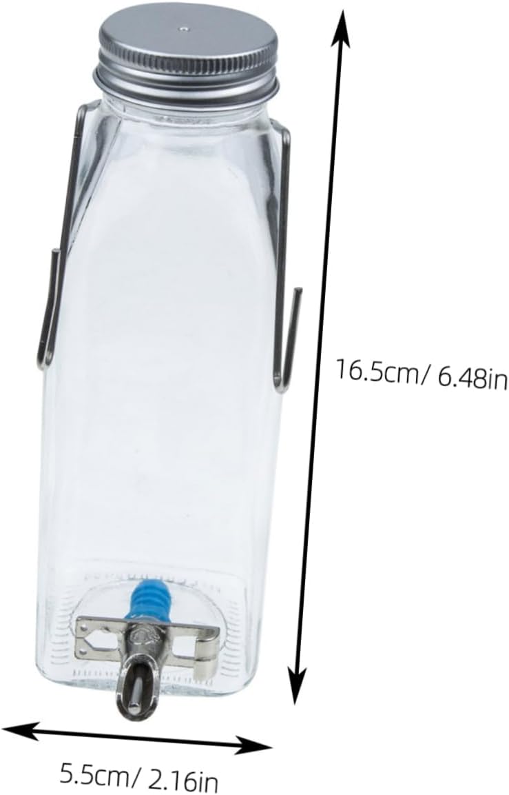 Milisten 350ml PET Rabbit Water Bottle Dispenser – Silent Hanging Glass Water Feeder for Small Animals – for Bunnies Guinea Pigs and Other Pets