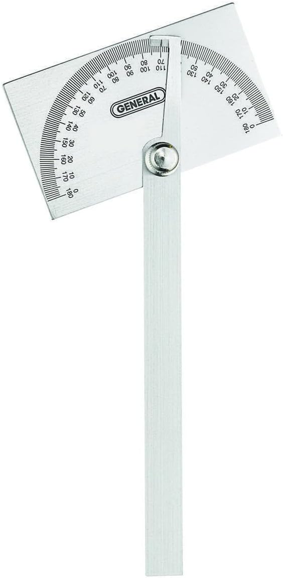 General Tools Angle Protractor #17 Stainless Steel Square Head - Measuring Tool for Carpenters & Woodworking Hobbyists