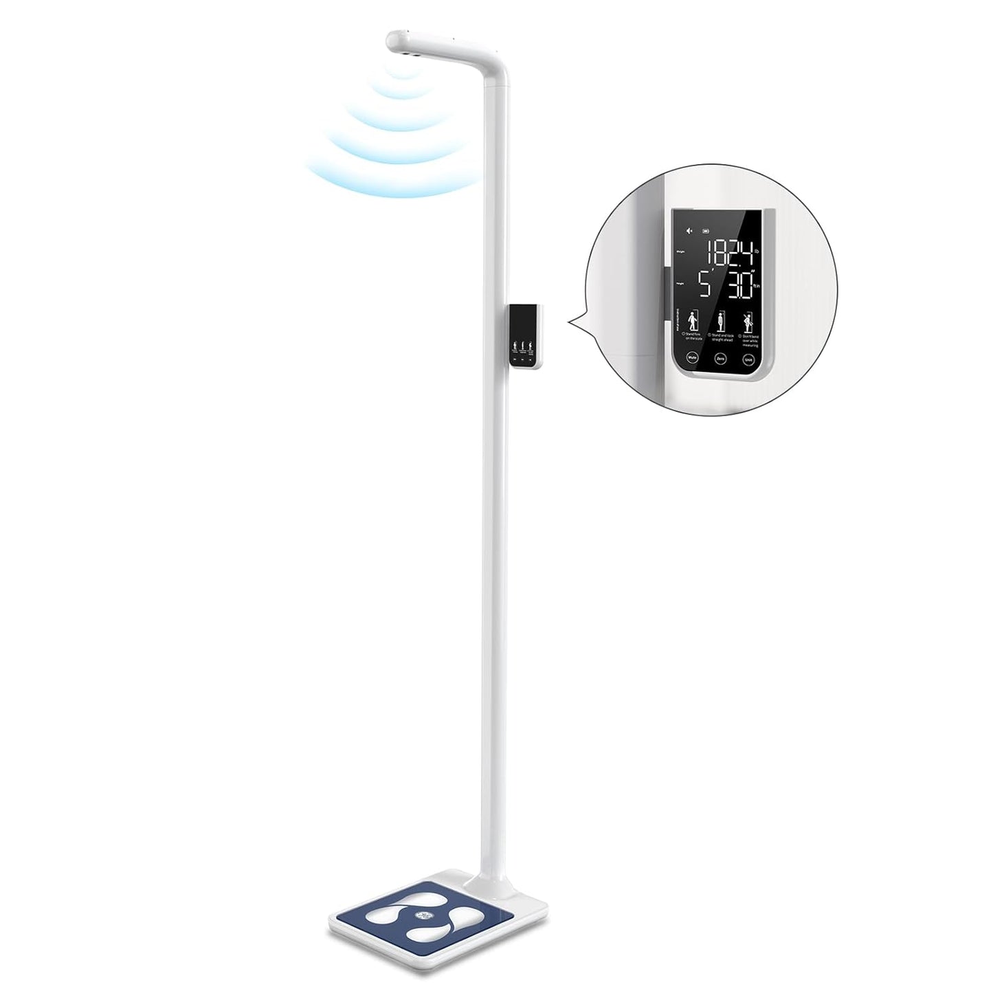 GE Digital Physician Scale BMI: Ultrasonic Electronic Height and Weight Scale 76” Height Measuring Device Accurate Body Weight 485 lb/220 kg Capacity