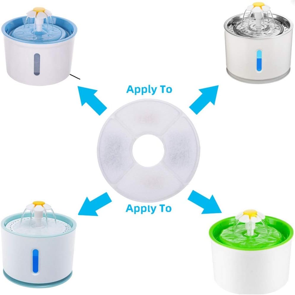 Replaced Activated Carbon Filter for Cat Water Drinking Fountain Replacement Filters Flower for Pet Dog Round Fountain Dispenser (4pack)
