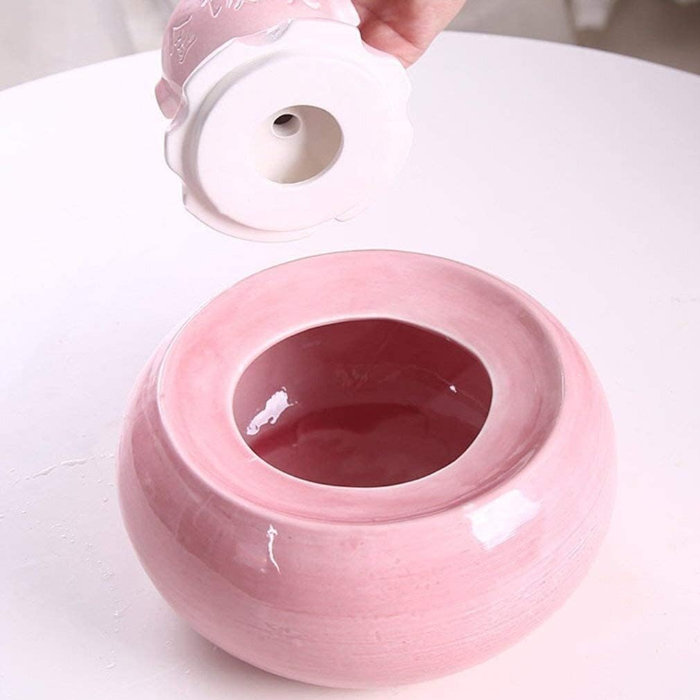 Fountain Intelligent Ceramic Pet Water Dispenser Pet Outdoor Automatic Feeder Cat Drinking Water Bowl Circulation Pet Water Dispenser (Color : Pink)