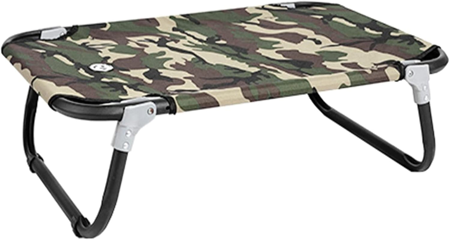Pet Bed Portable Foldable Elevated Dog Bed for Outdoor/Picnic/Beach, Orthopedic Joint Relief Pet Cat Couch, for Small Medium Large Older Dogs (Color : Black, Size : S-76x45x21cm/30x17.7x8in) (Camo L)