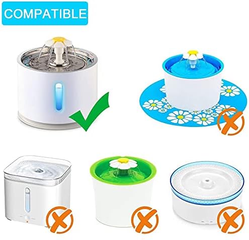 TOPCHANCES Pet Water Fountain Filter Replacement Round,8Pcs Fountain Filters Water Fountain Automatic Pet Fountain Filters for Cats, Dogs, Multiple Pets