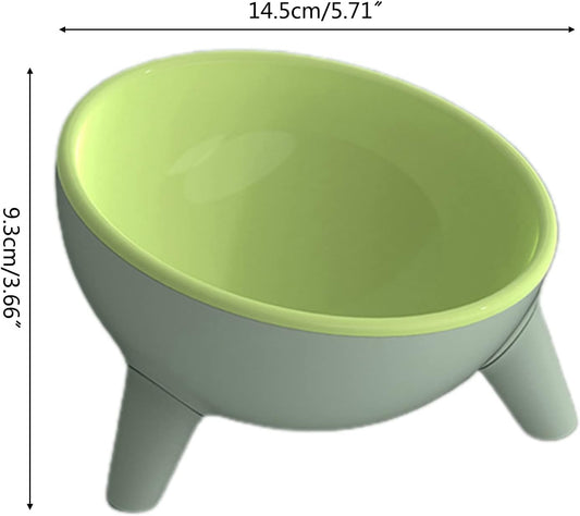 Raised Pet Bowl, 15° Tilted Elevated Cat Bowl with Stand, Non Slip No Spill for Cats and Small Dogs Feeding Dishes, Protect Pet's Neck Cat Feeder (Pink)