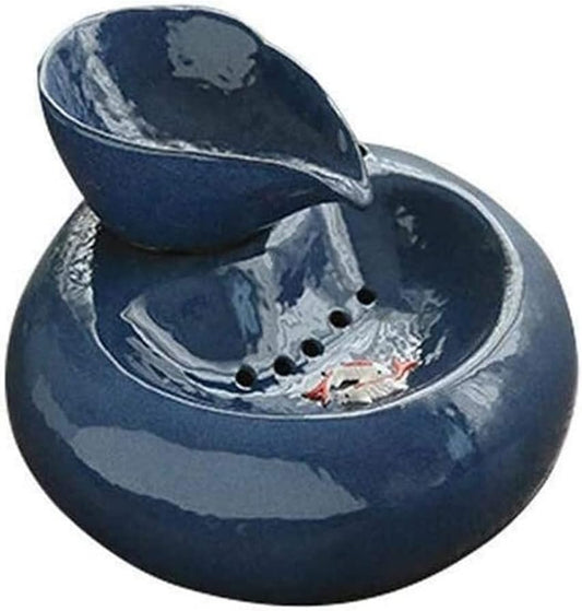 fountain Pet Smart Water Dispenser, Ceramic Pet Water Drinker, The Pet Fountain is Designed with A Noise Reduction Pump, Help You and Your Pet Enjoy A Sweet Pet water dispenser (Color : Blue)