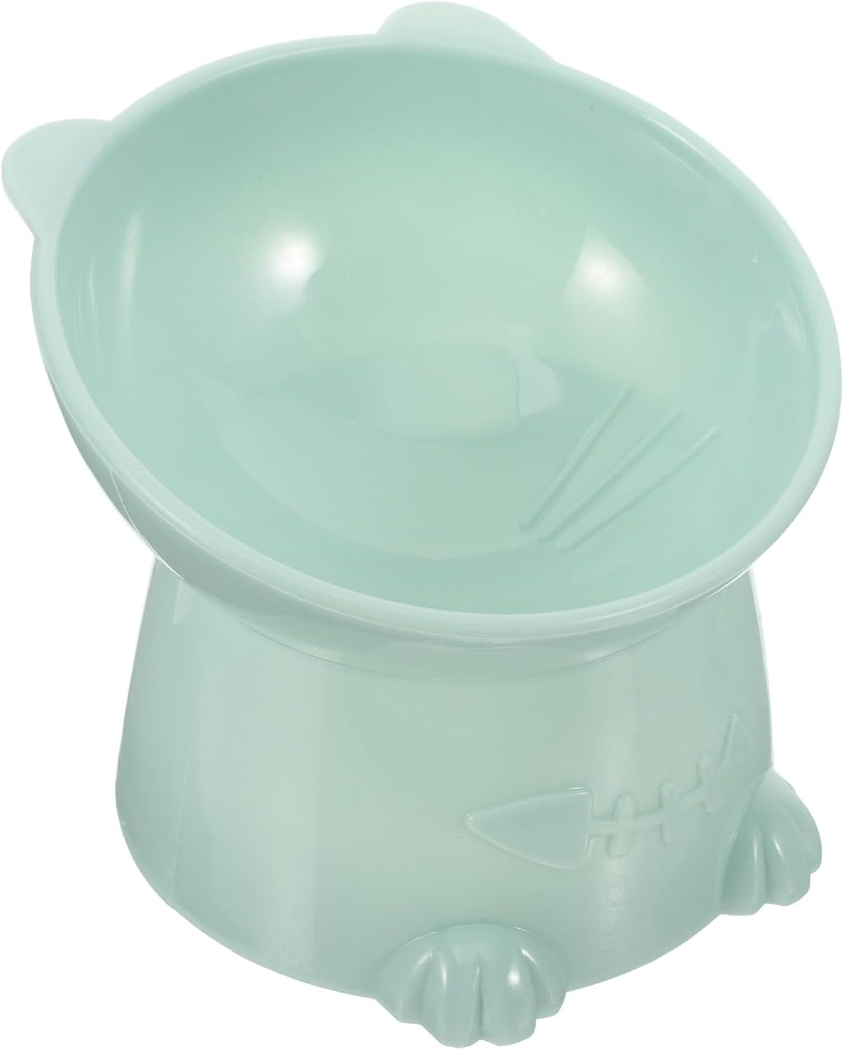 Milisten Raised Tilted Cat Food Bowl with Neck Guard 6cm Elevated Blue Pet Feeder for Indoor Cats Anti-Spill Raised Food Bowl and Small Dogs