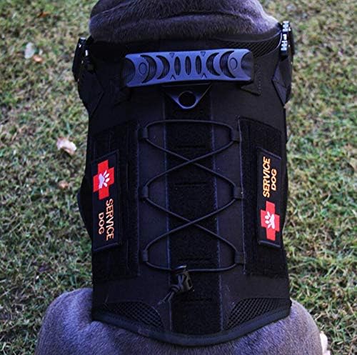 Antrix 6 Pcs Service Dog in Training Working Do Not Touch Pet Stress & Anxiety Response Access Required by Law Hook & Loop Service Dog Patch for Medium and Large Dogs Vests/Harness -Red