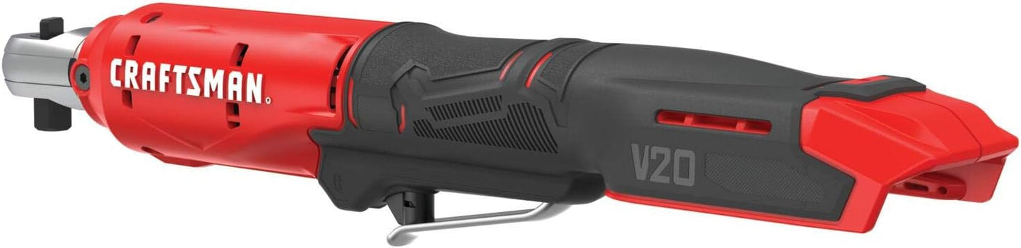 CRAFTSMAN V20 Cordless Ratchet Wrench, 3/8 inch Drive, 300 RPM, up to 35 ft-lbs of Torque, Bare Tool Only (CMCF930B)