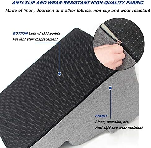 Pet Foam Stairs, Extra Wide Deep Dog Ramp for Sofa, Soft Foam Dog Ladder for Older Injured Small Dogs Puppies Cats for High Sofas Stairs Bed
