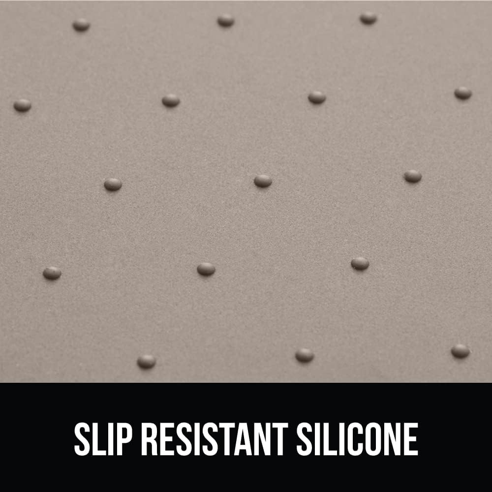Gorilla Grip Slow Feeder Dog Bowl and Pet Feeding Mat, 4 Cups Dogs Pet Bowls Slip Resistant, Dog Food Mats Size 18.5x11.5 Waterproof Placemats, Both in Beige Color, 2 Item Bundle