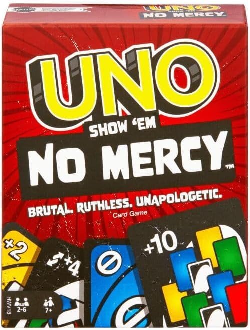 Mattel Uno No Mercy, Uno and Flip Card Game, Combo Pack of 3