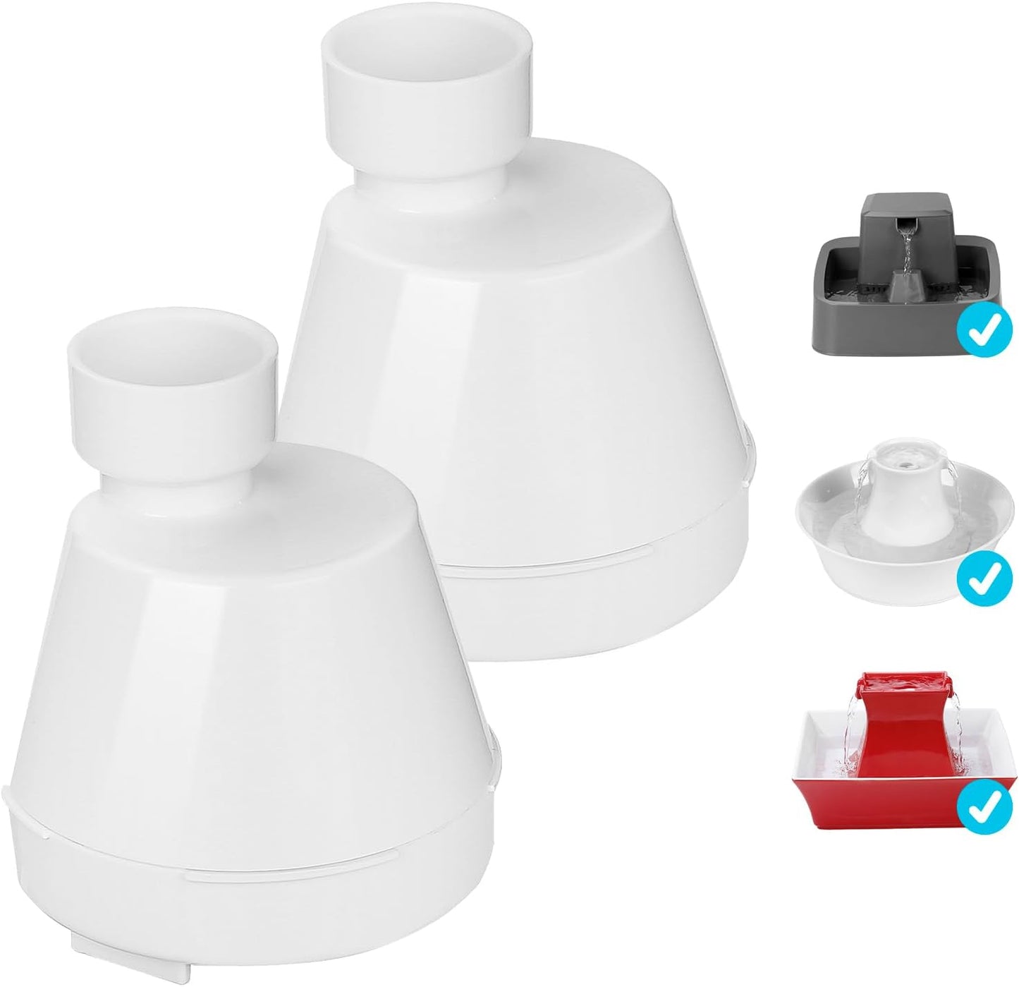 2 Pack Filter Housing Replacement for Ceramic Pagoda, 1/2 Gallon, 1 Gallon, 2 Gallon, Butterfly, Avalon, Seascape, Sedona, Seaside and Creekside Pet Fountains