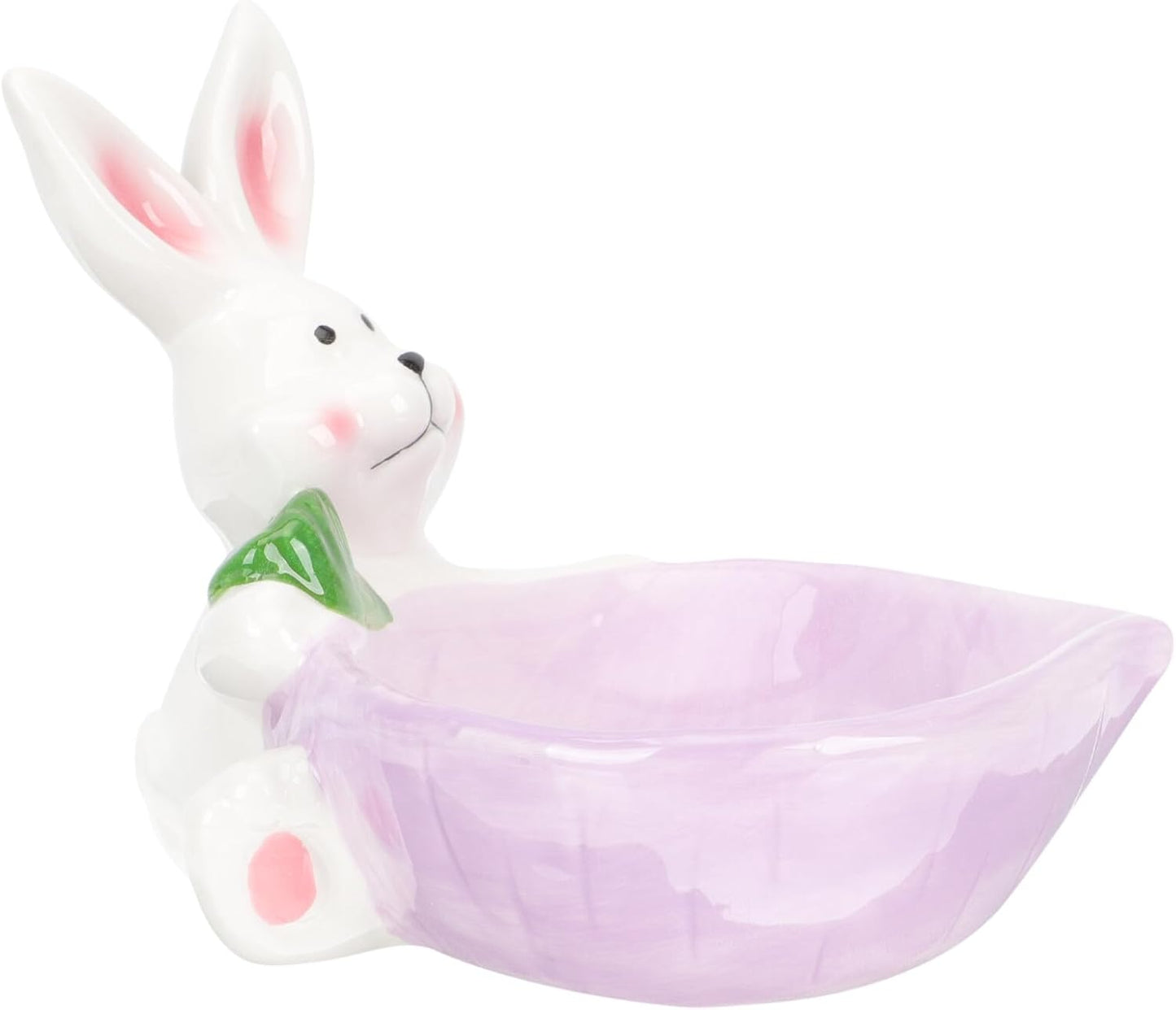 Milisten Ceramic Pet Bowl with Anti-Spill Design Purple Small Rabbit Pattern Dog and Cat Food Dish Wear-Resistant Feeding Bowl for Daily Use Compact Kitten