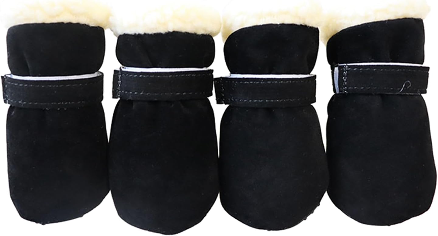 Winter Warm Pet Shoes 4pc/Set Dog Booties Snow Walking Puppys Booties Shoes Casual Fashion No-Slip Dog Shoes