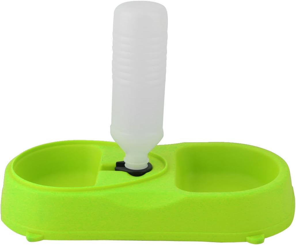 Plastic Puppy Dog Cat Pet Water Drinking Fountain Food Feeder Bowl Green (id: d9a 221 229 6ee 9eb