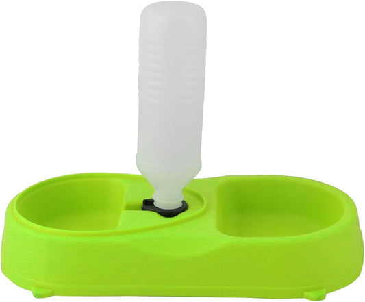 Plastic Puppy Dog Cat Pet Water Drinking Fountain Food Feeder Bowl Green (id: d9a 221 229 6ee 9eb