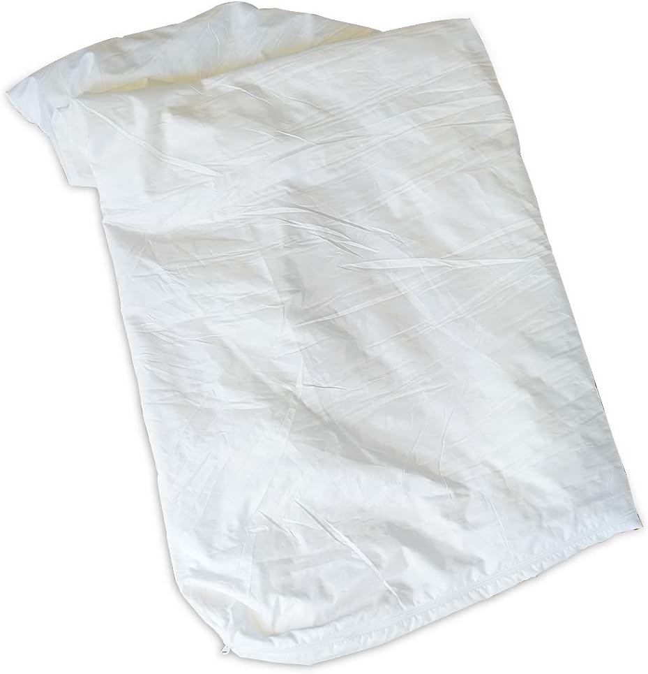 Floppy Dawg Large Dog Bed Replacement Cover and Waterproof Inner Liner. Save a Damaged Dog Bed. Protect a Pillow. Make a New Bed. 40L x 28W. Blue with Beige Top.