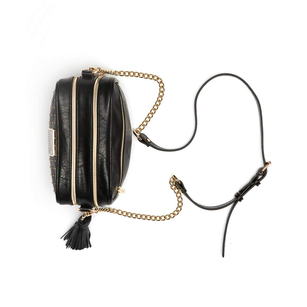 Chelsea + Cole for Itzy Ritzy Crossbody Diaper Bag - Includes 6 Pockets, Changing Pad & Tassel – Black with Sweetheart Print