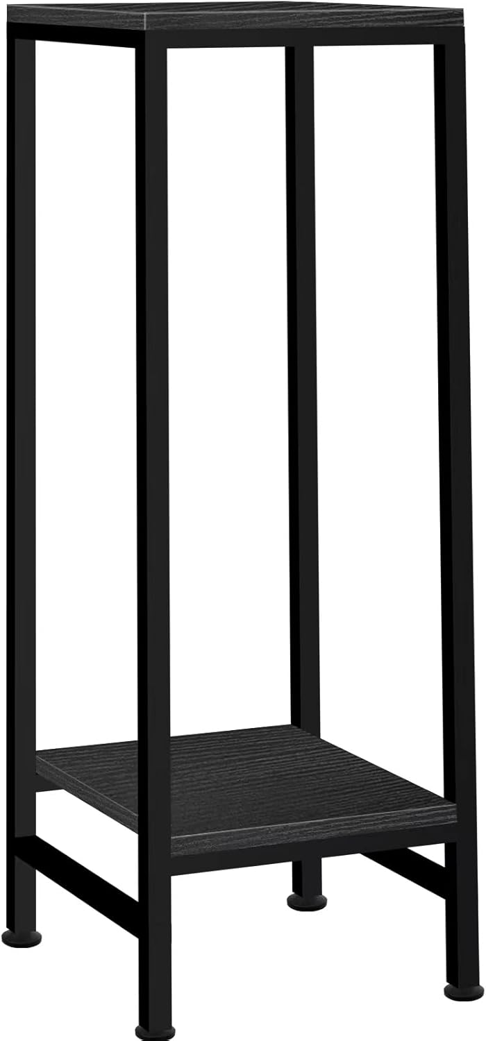 Plant Stand Indoor, Tall Plant stands for Indoor Outdoor Plants, 2 Tier Heavy Duty Plant Shelf 31" Metal Pedestal Stand Modern Corner Flower Stand for Patio, Living Room, Balcony(Black)
