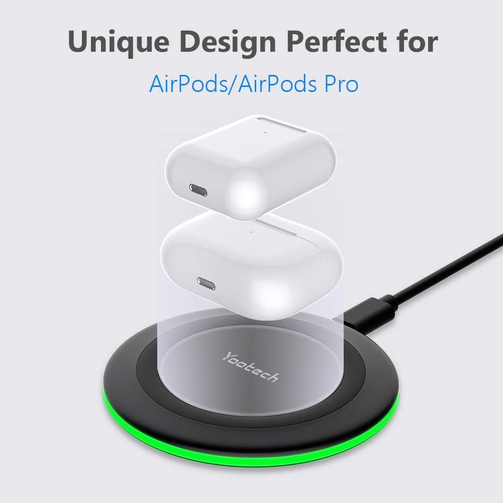 Yootech [2 Pack] Wireless Charger,10W Max Wireless Charging Pad Compatible with iPhone 17/17 Pro/17 Pro Max/Air/16/15/14/13/SE 2022/12/11,Samsung Galaxy S25/S24,for AirPods Pro 3(No AC Adapter)