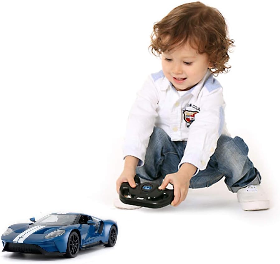 RASTAR RC Car | 1/14 Ford GT Remote Control RC Race Toy Car for Kids, Open Doors by Manual, Blue (2.4GHz)