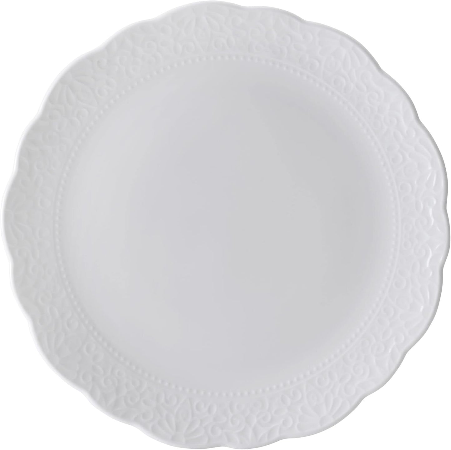 Mikasa Abigail Bone China Lightweight Chip Resistant 12 Piece Dinnerware Set, Service for 4, White
