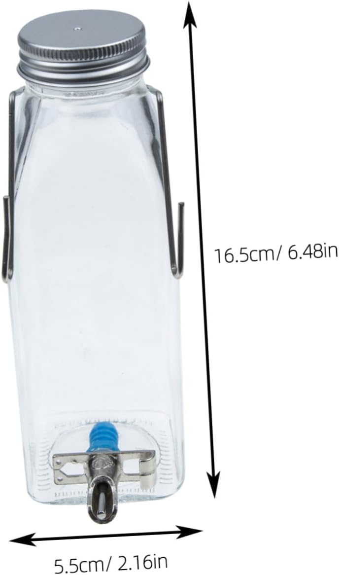 Milisten Small Pet Bunny Water Bottle Vertical Rabbit Waterer Leakproof Cage Dispenser for Hamsters Guinea Pigs Hedgehogs Ferrets Mice with Transparent Design Easy to Install and Use