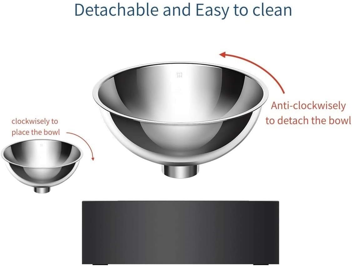 Fountain Elevated Dog Cat Stainless Steel Bowls, 15° Tilted Raised Cat Food and Water Bowls, Stress Free Food Grade Material, Nonslip No Spill Pet Feeding Bowls Pet Water Dispenser