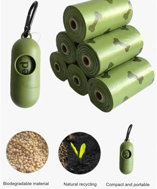 150 Dog Poop Bags w/FREE Dispenser & Hands-Free Bag Holder | Lavender Scented | Leak-Proof | Extra Thick | 13"x9" Biodegradable Waste Bags for All Dogs | Eco-Friendly!